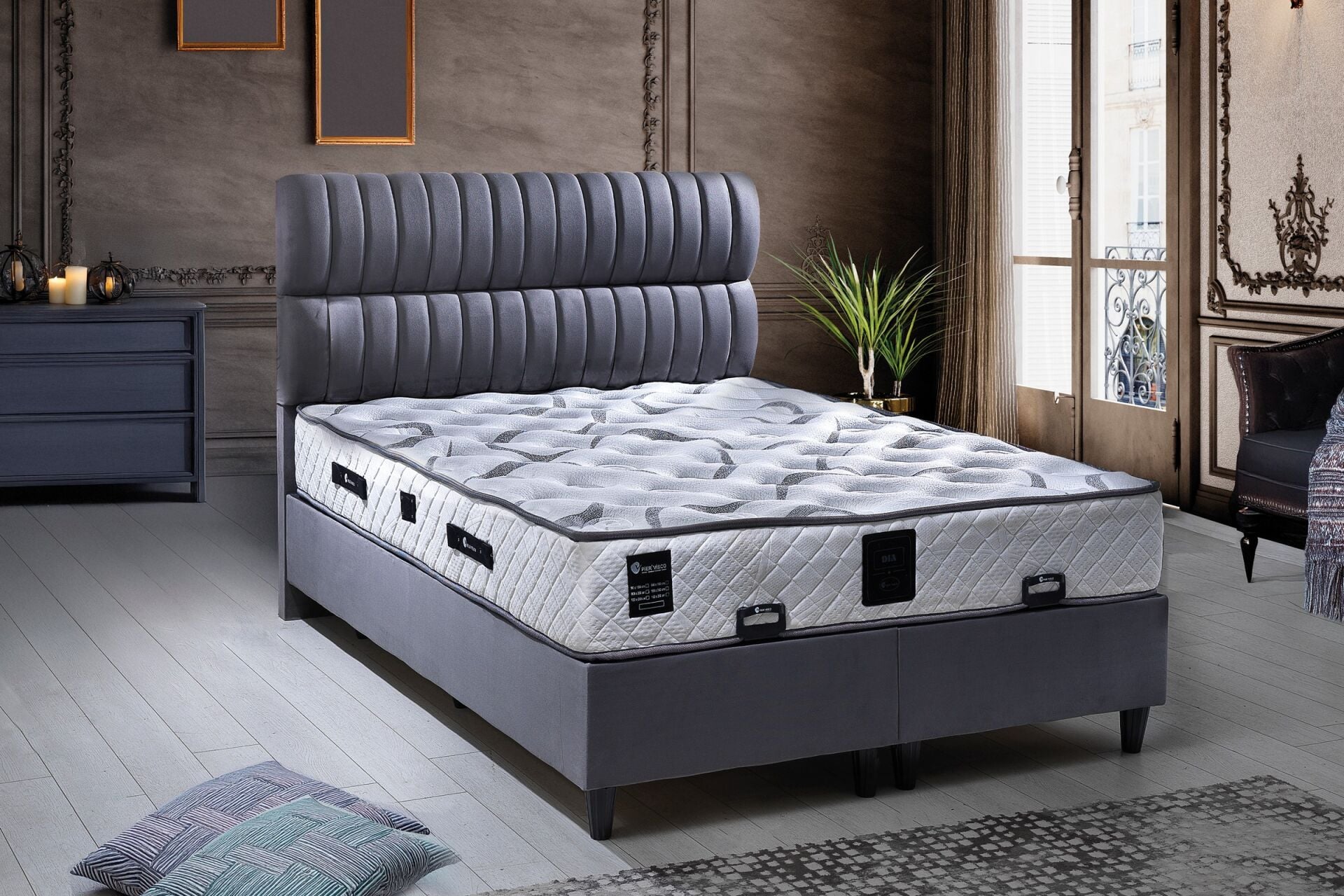 Dia 140x190 Çift Kişilik Yatak, Baza, Başlık Seti PV1403