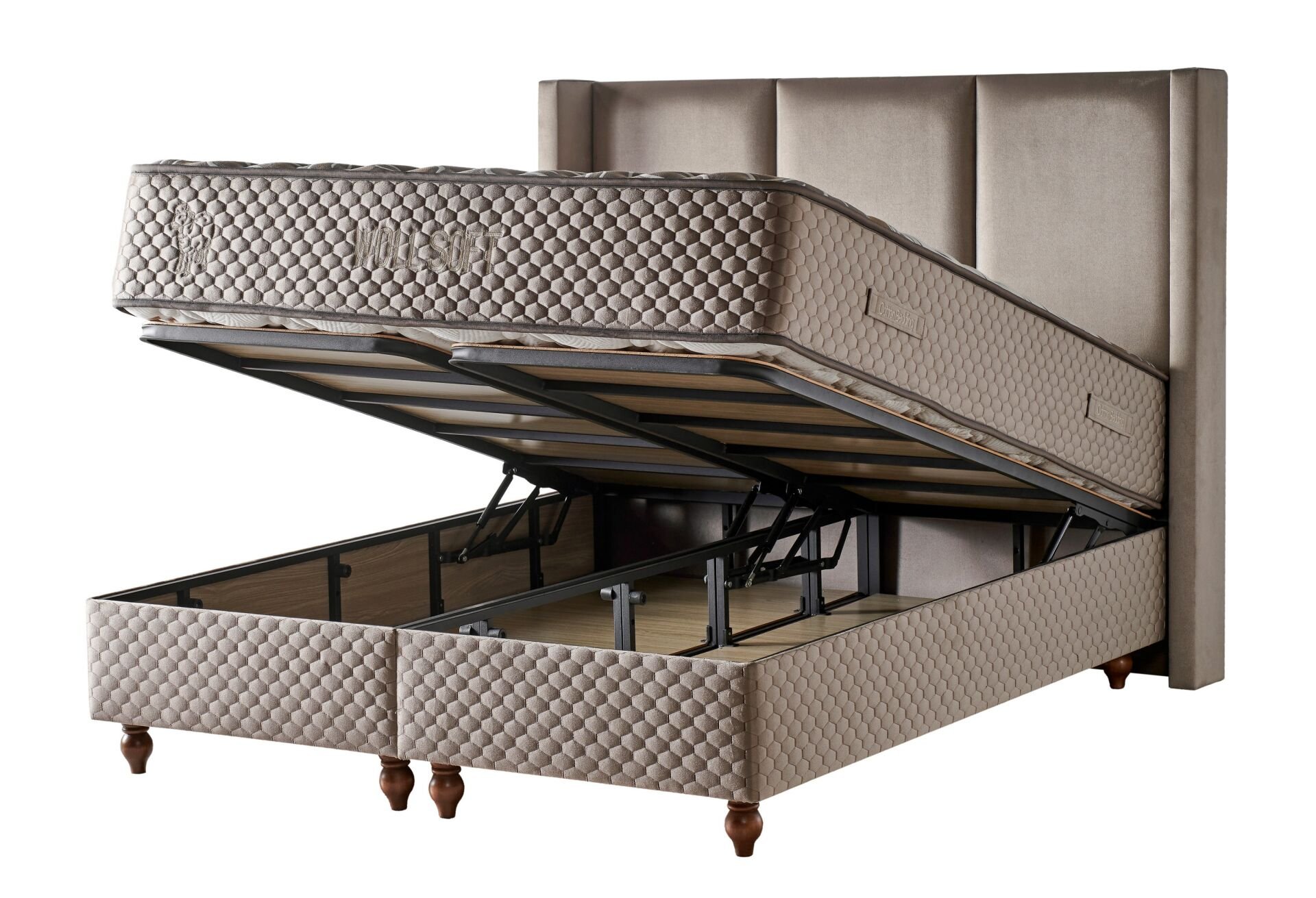 Woll Soft 180 x 200 Çift Kişilik Yatak, Baza, Başlık Seti CB3307