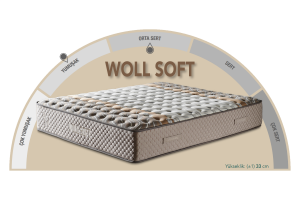Woll Soft 160 x 200 Çift Kişilik Yatak, Baza, Başlık Seti CB3307