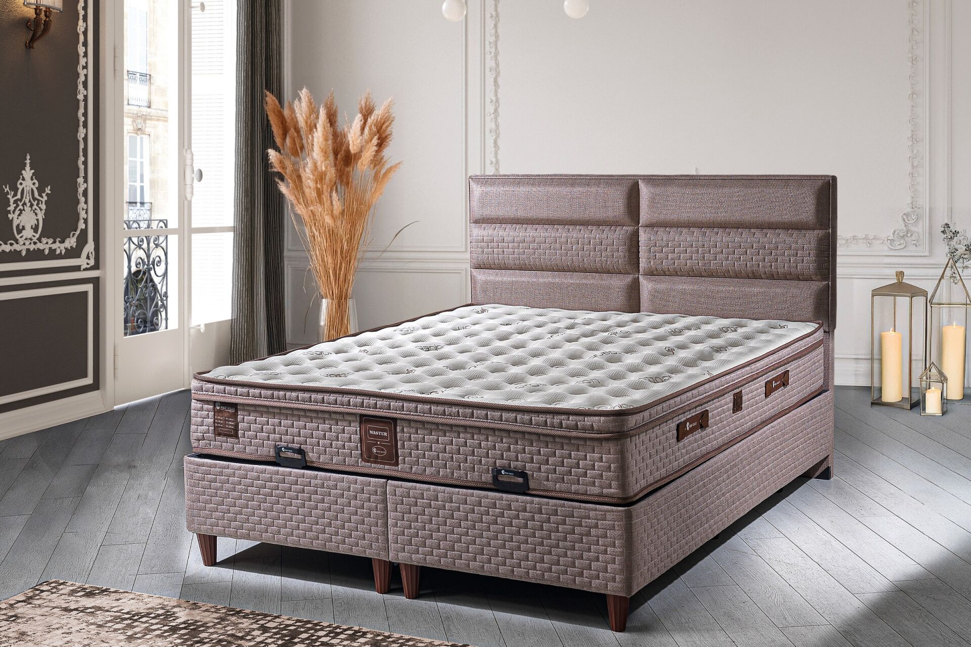 Master 150x200 Çift Kişilik Yatak, Baza, Başlık Seti PV1404