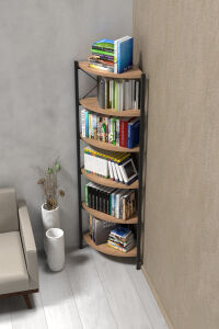 MD 6 Raflı Kitaplık ve Saksılık Krem 160 cm