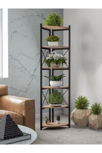 MD 6 Raflı Kitaplık ve Saksılık Krem 160 cm
