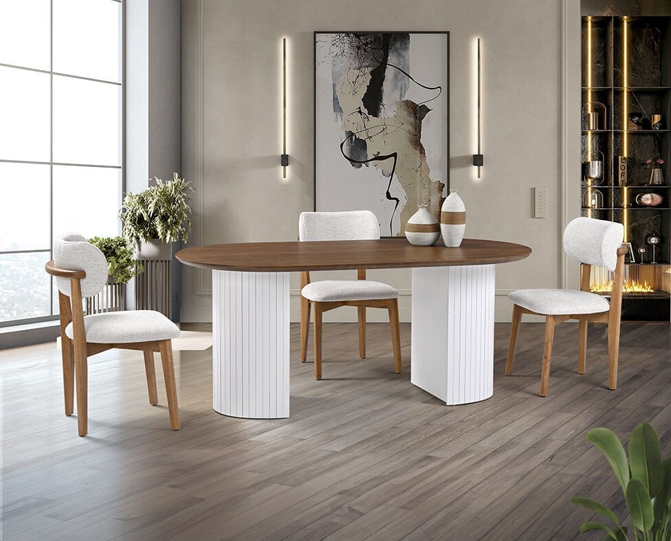 Ece Oval Masa & Atlas Sandalye Takımı HDR1212