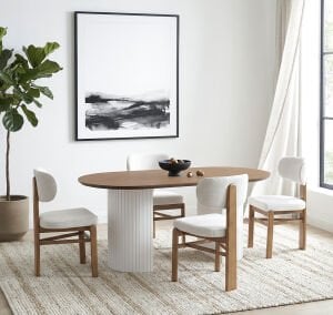 Ece Ceviz Oval Masa & Eyfel Sandalye Takımı HDR1212