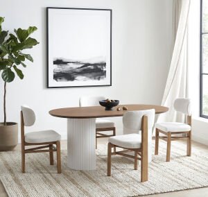 Ece Ceviz Oval Masa & Eyfel Sandalye Takımı HDR1212