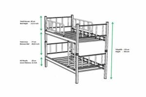 Yurt Metal Ranza 90x190 ARM033 Gri