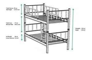 Yurt Metal Ranza 90x190 ARM033 Krem