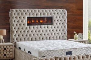 Şömineli Lux 90 cm Tek Kişilik Baza Başlığı CP1305
