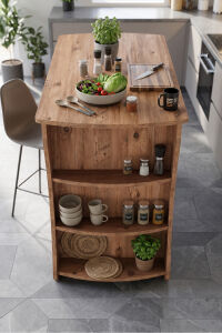 Mutfak Masası Mutfak Adası Ada Masa Bar Masası Kahvaltı Masası Raflı Çok Amaçlı Dolap Modern Masa 120x60 cm 9836 Atlantik Çam
