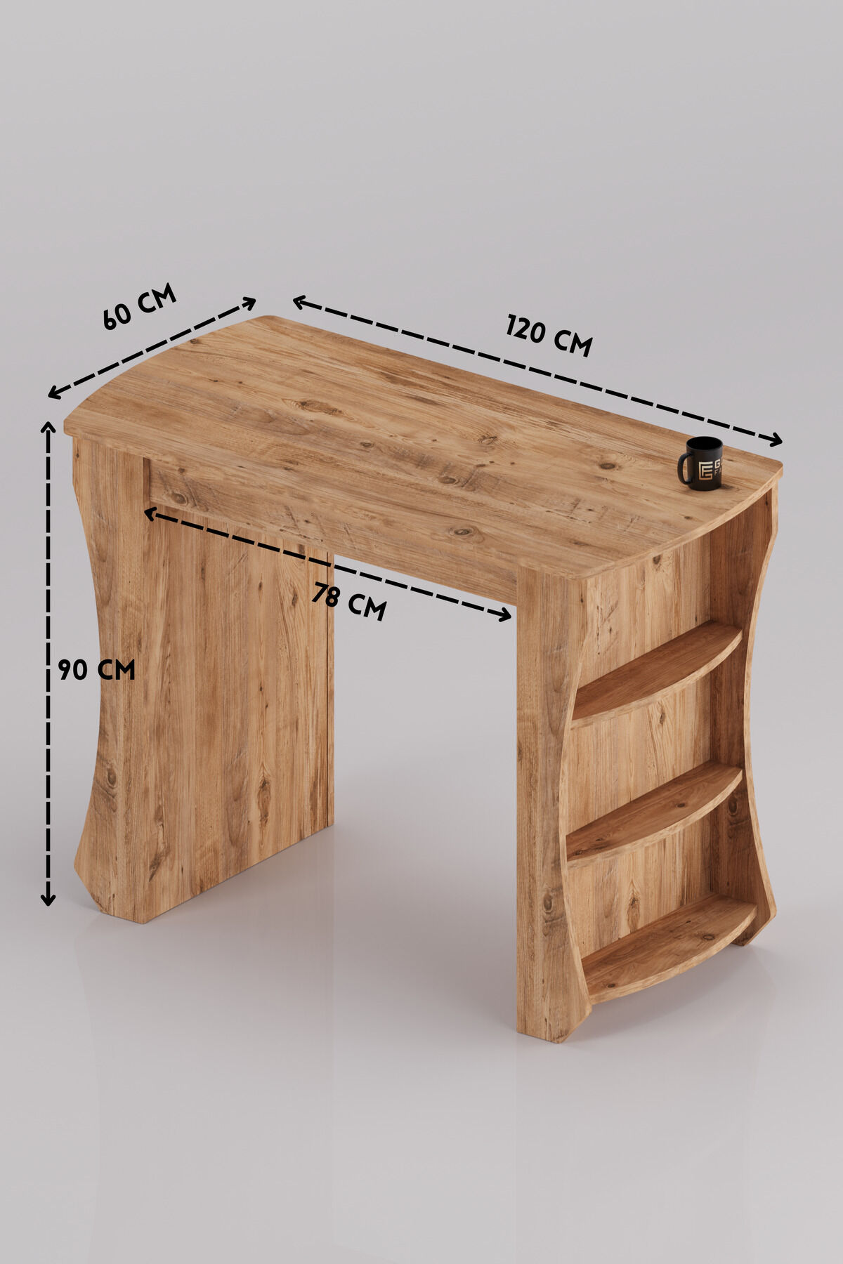 Kitchen Table Kitchen Island Island Table Bar Table Breakfast Table Shelved Multi-Purpose Cabinet Modern Table 120x60 cm 9836 Atlantic Pine