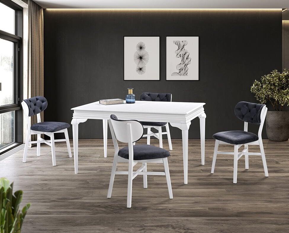 Avangard Beyaz Masa & Kartal Sandalye Takımı HDR1219