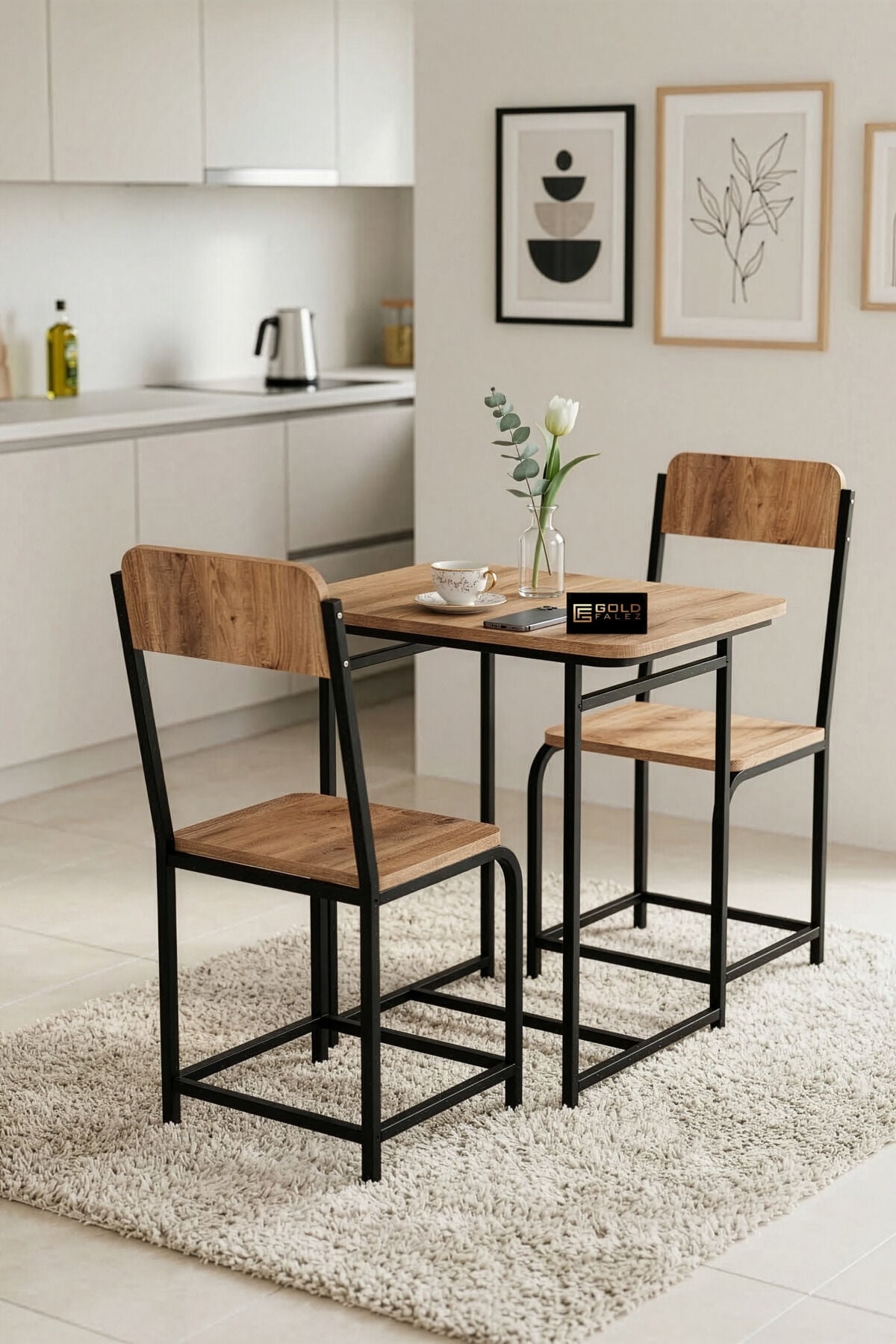 MD Minor Kitchen Table Set Melamine-faced chipboard Brown