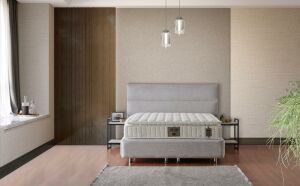 Hilton 140x190 Çift Kişilik Yatak, Baza, Başlık Seti MBL1005