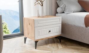 Bohem Ceviz-Beyaz Komodin TN0103