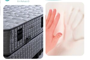 Gold Visco 200x200 Çift Kişilik Yatak, Baza, Başlık Seti PV1407