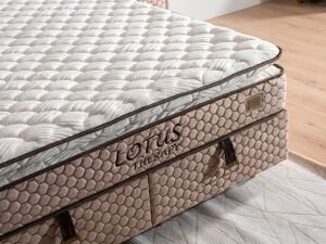 Lotus 140x190 Çift Kişilik Yatak, Baza, Başlık Seti MBL1006