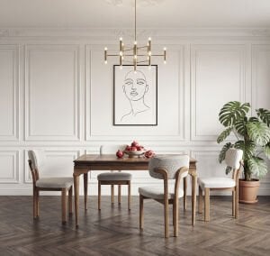 Avangart Ceviz Masa & Baston Sandalye Takımı HDR1220