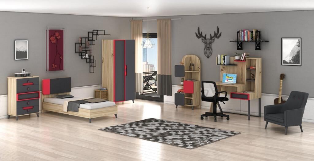 Simirna 2 Kapılı Genç Odası Takımı WD10134