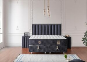 Natura 140x200 Çift Kişilik Yatak, Baza, Başlık Seti MBL1007