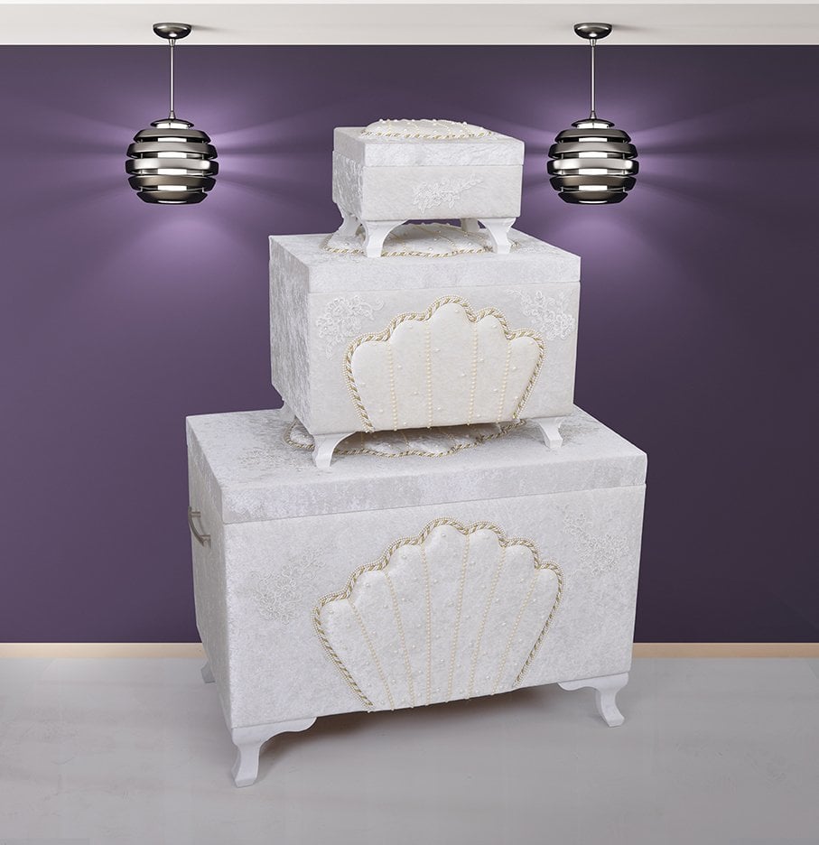 MD Seashell Cream 3-Piece Hope Chest Set U836