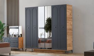 Bohem Ceviz-Antrasit Gardırop TN0115