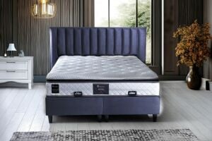 King 180x200 Çift Kişilik Yatak, Baza, Başlık Seti PV1409
