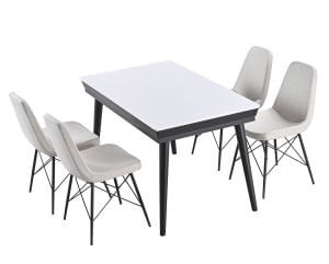 Masal Beyaz Masa Sandalye Takımı FRL1012