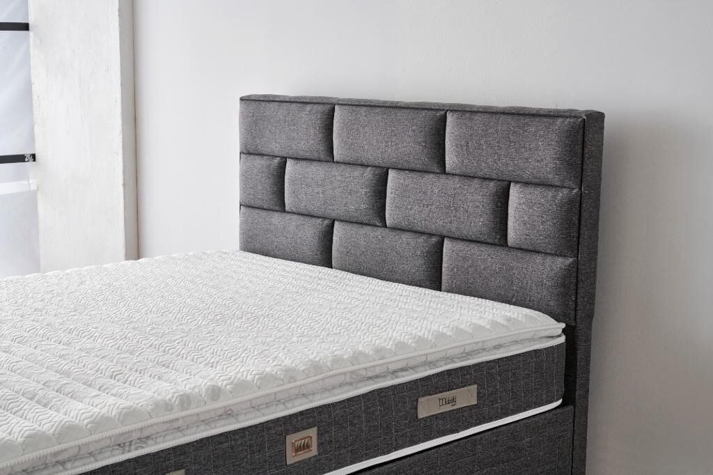 Stone 150x200 Double Mattress, Divan Base & Headboard Set MBL1011