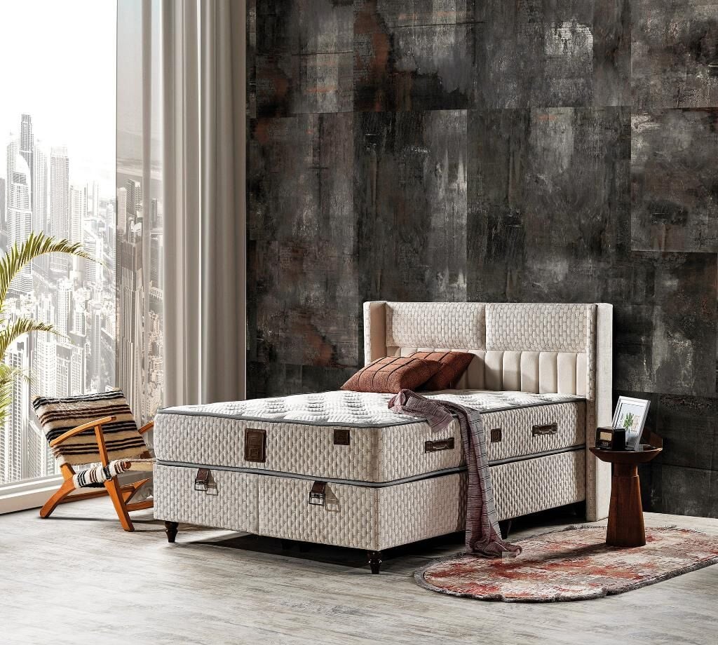 Yaren 140X200 Çift Kişilik Yatak, Baza, Başlık Seti EY2002