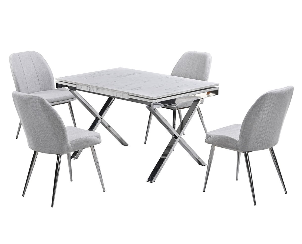Dubai White Marble Table and Chair Set FRL1014