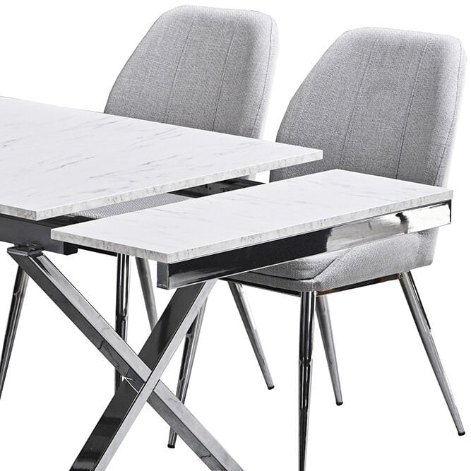 Dubai White Marble Table and Chair Set FRL1014