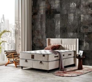 Yaren 160X200 Çift Kişilik Yatak, Baza, Başlık Seti EY2002