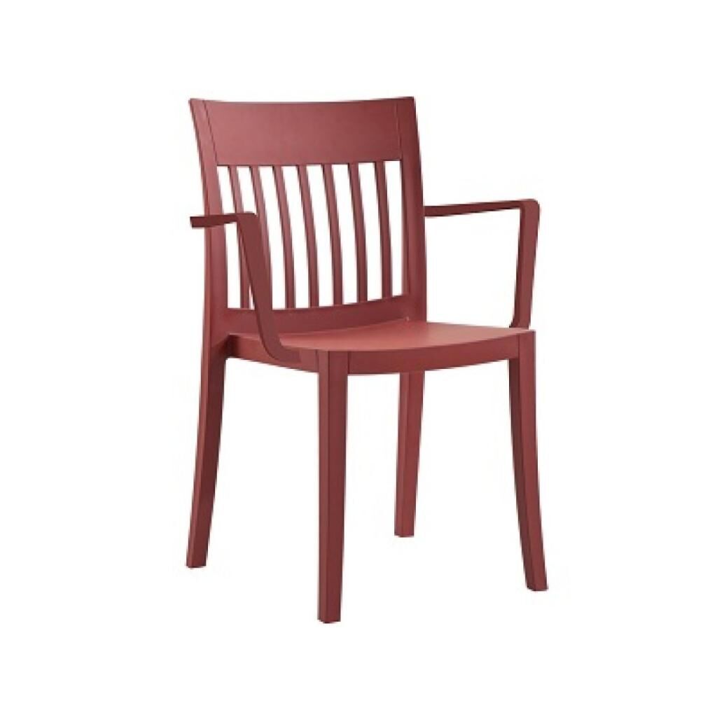 Eden-K Mat Koyu Kırmızı Kollu Mutfak Sandalyesi PPT1028