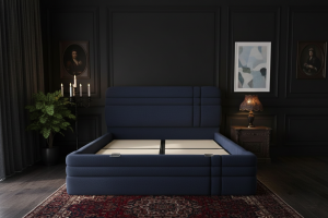 Royal Lacivert 180 x 200 Çift Kişilik Yatak, Baza, Başlık Seti PV1420