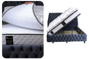 Diamond 150x200 Çift Kişilik Yatak, Baza, Başlık Seti PV1411