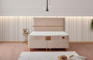 Kusto 150x200 Çift Kişilik Yatak, Baza, Başlık Seti MBL1012