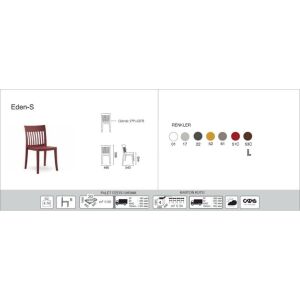 Eden-S Koyu Kırmızı Mutfak Sandalyesi PPT1034