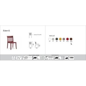 Eden-S Koyu Kırmızı Mutfak Sandalyesi PPT1034