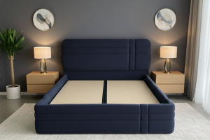 Royal Lacivert 140 x 200 Çift Kişilik Baza, Başlık Seti PV1320