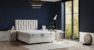 Malaga 150x200 Çift Kişilik Yatak, Baza, Başlık Seti MBL1013