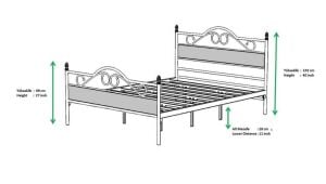 Bitez Metal Karyola 140x190 ARM080 Siyah + Ceviz