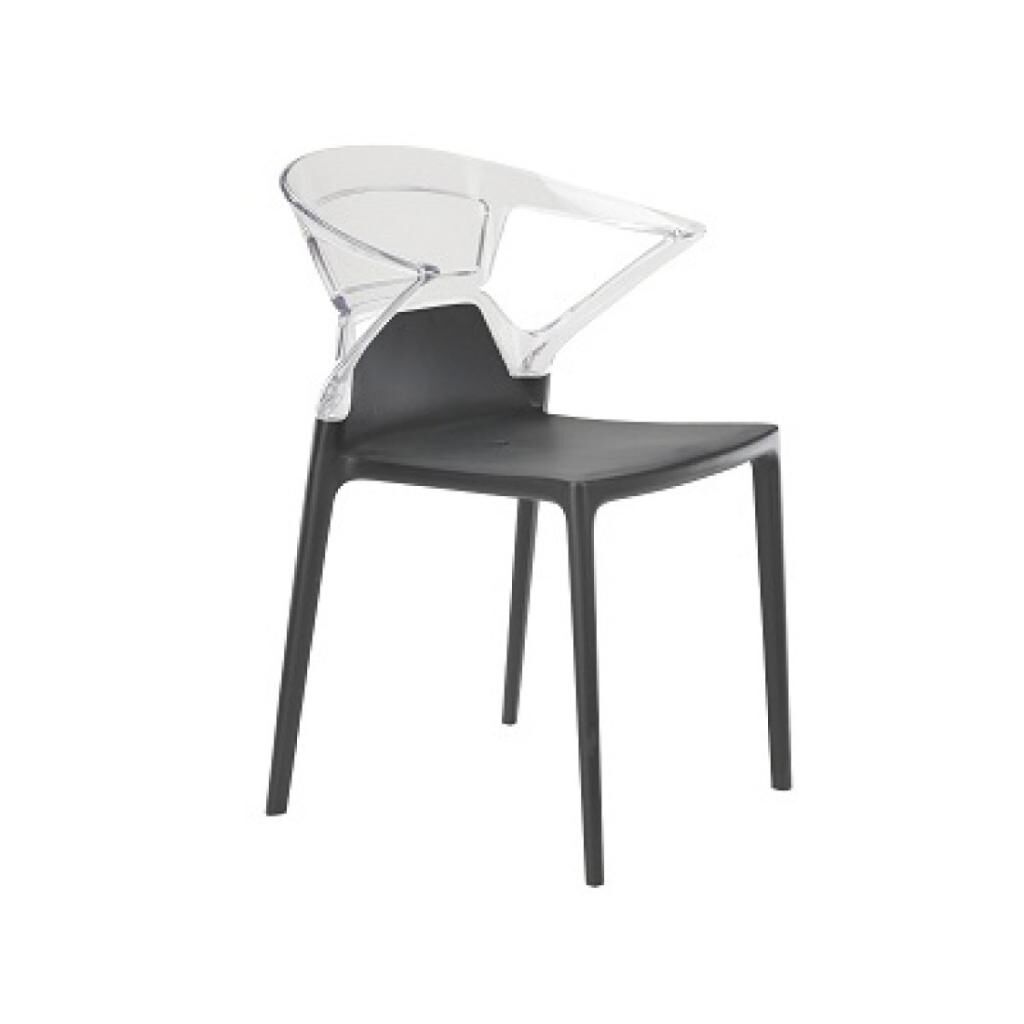 Ego-K Şeffaf Transparan - Antrasit Kollu Mutfak Sandalyesi PPT1041