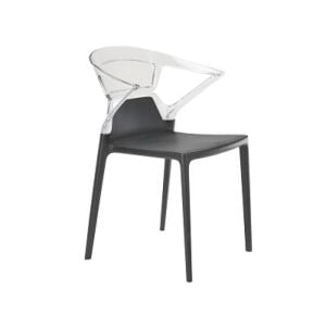Ego-K Şeffaf Transparan - Antrasit Kollu Mutfak Sandalyesi PPT1041