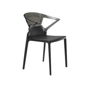 Ego-K Füme Transparan - Siyah Kollu Mutfak Sandalyesi PPT1042