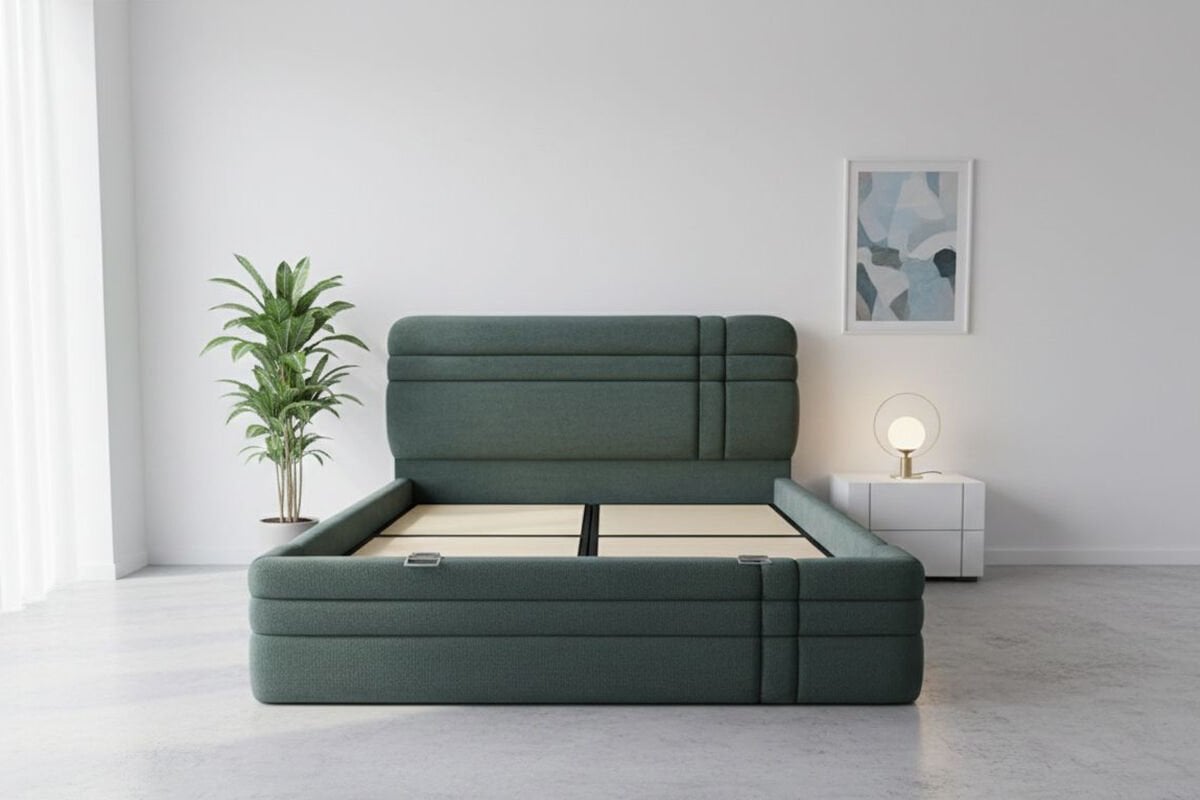 Royal Yeşil 160 x 200 Çift Kişilik Baza, Başlık Seti PV1321