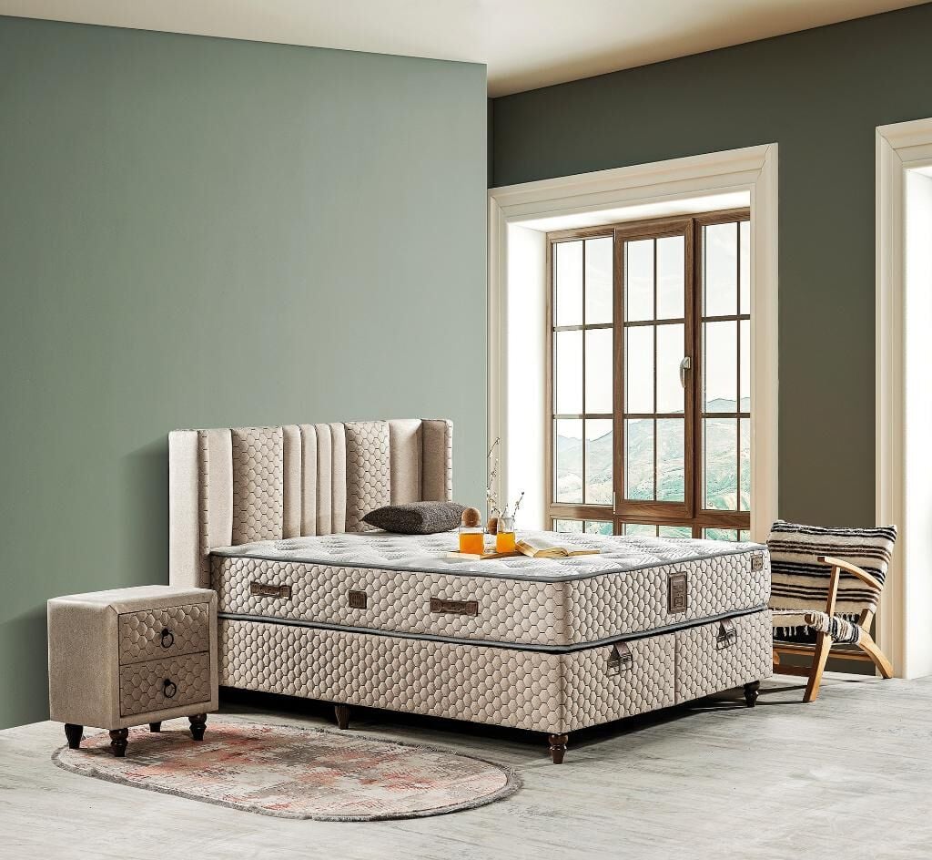 Split 90X190 Tek Kişilik Yatak, Baza, Başlık Seti EY2005