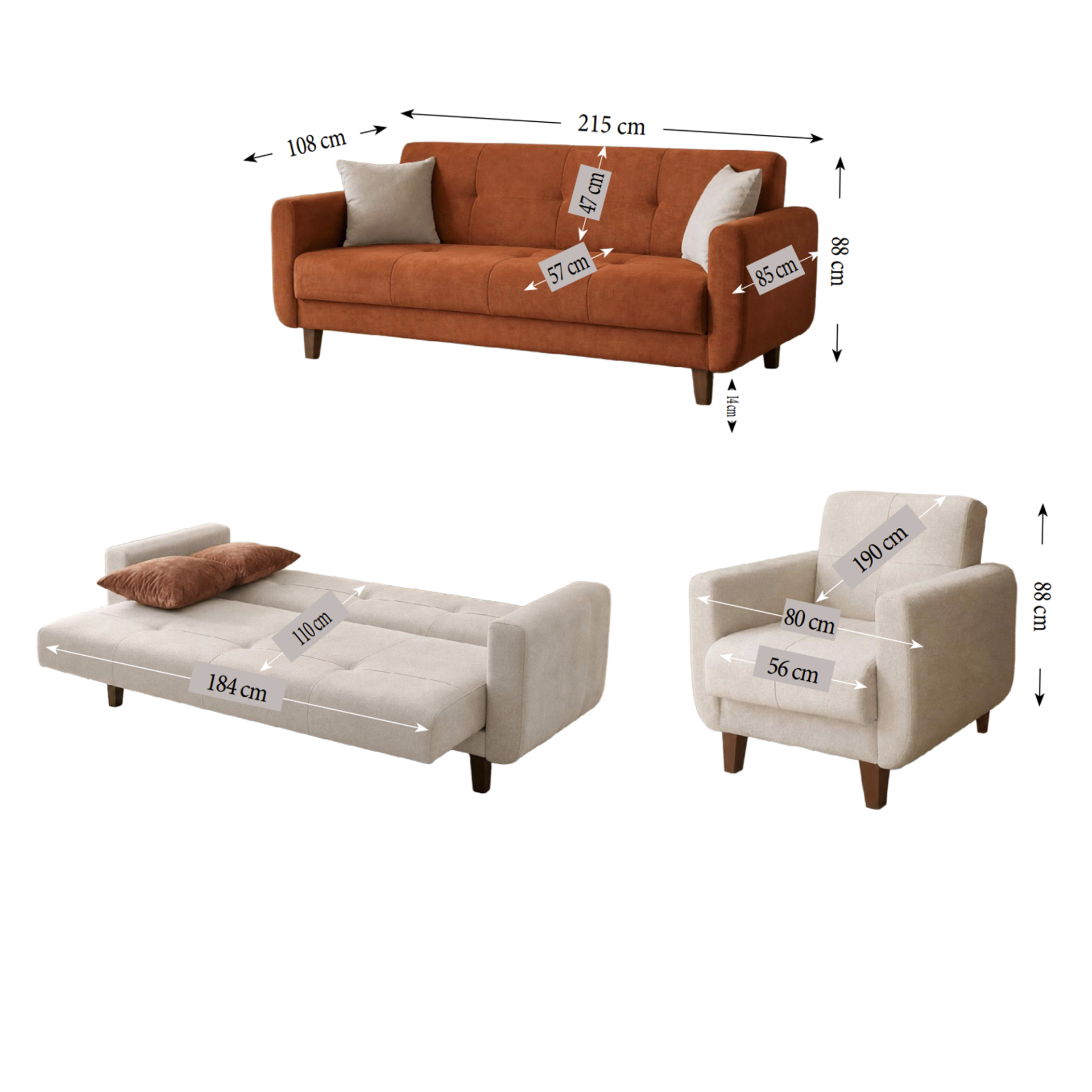 MD Menekse Sofa Set MDN108