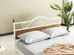 Bitez Metal Karyola 140x200 ARM081 Beyaz + Ceviz