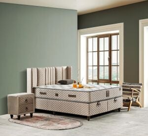 Split 140X190 Çift Kişilik Yatak, Baza, Başlık Seti EY2005