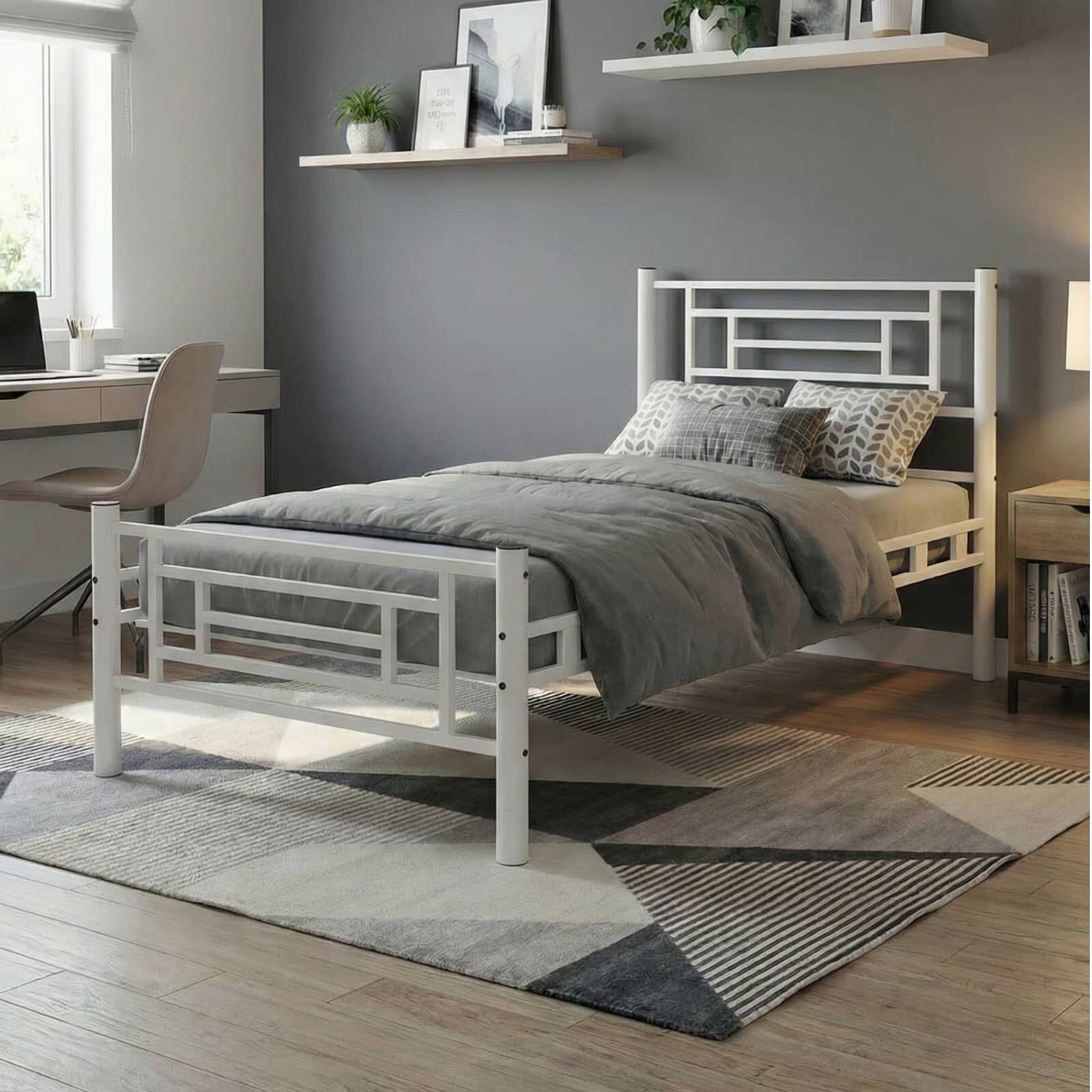 Agora Tek Kişilik Metal Karyola 100x200 Beyaz